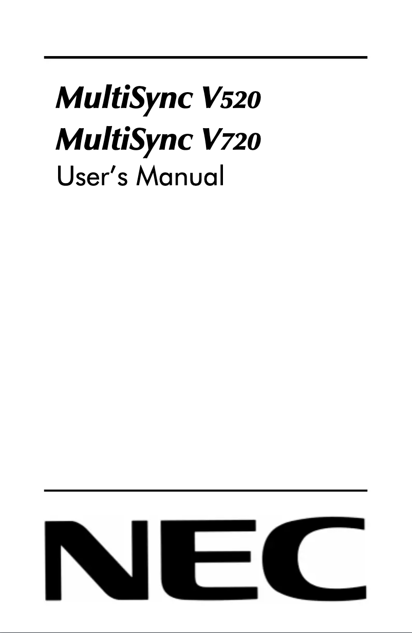 Imagen de la primera página del manual del dispositivo MultiSync V720
