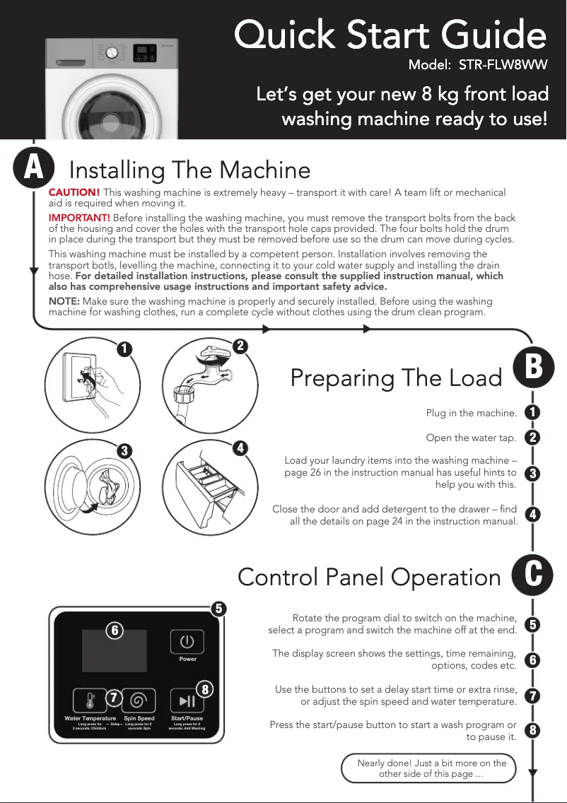 Imagen de la primera página del manual del dispositivo STR-FLW8WW