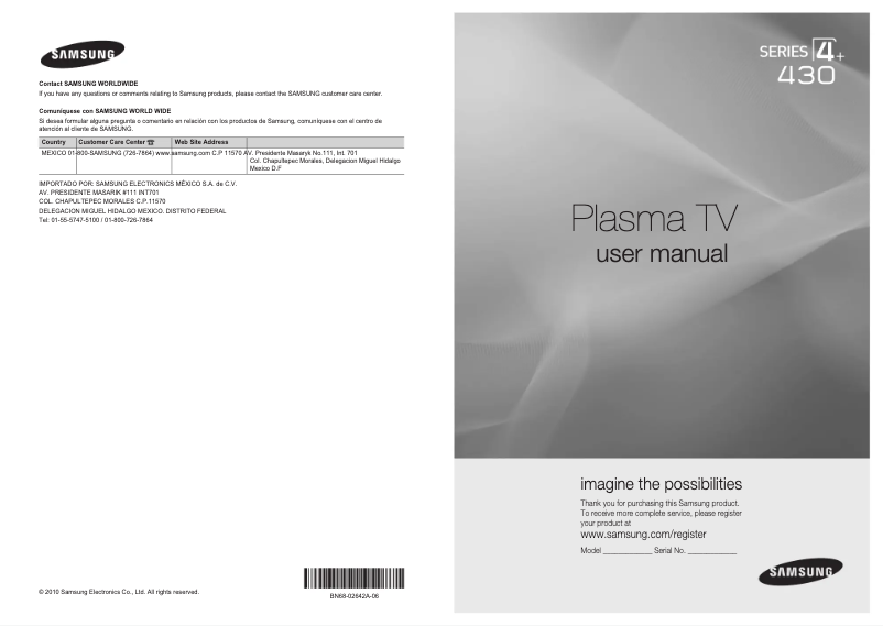 Página 1 del manual Manual de usuario Samsung PL42C433