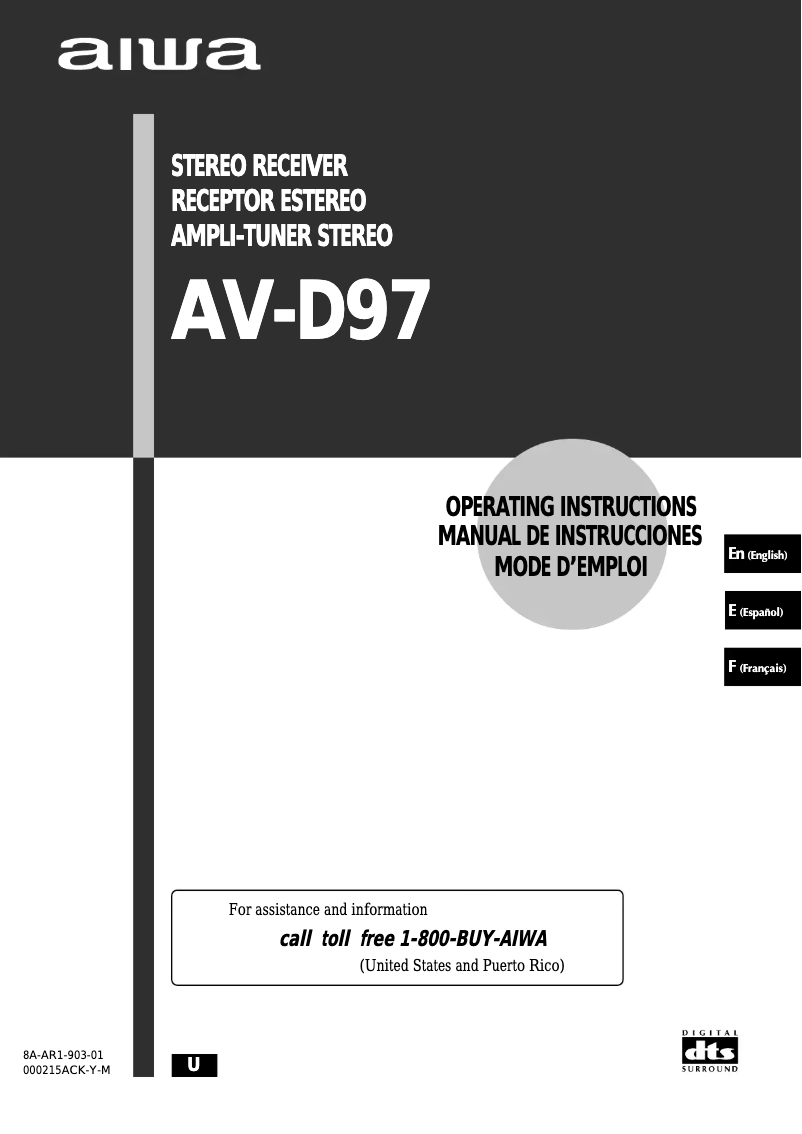 Página 1 del manual Manual de usuario Aiwa AV-D97