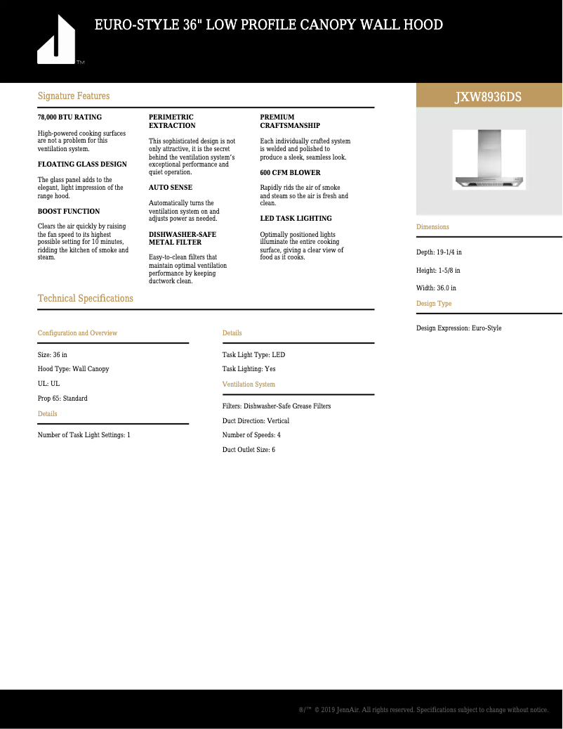 Imagen de la primera página del manual del dispositivo JXW8936DS