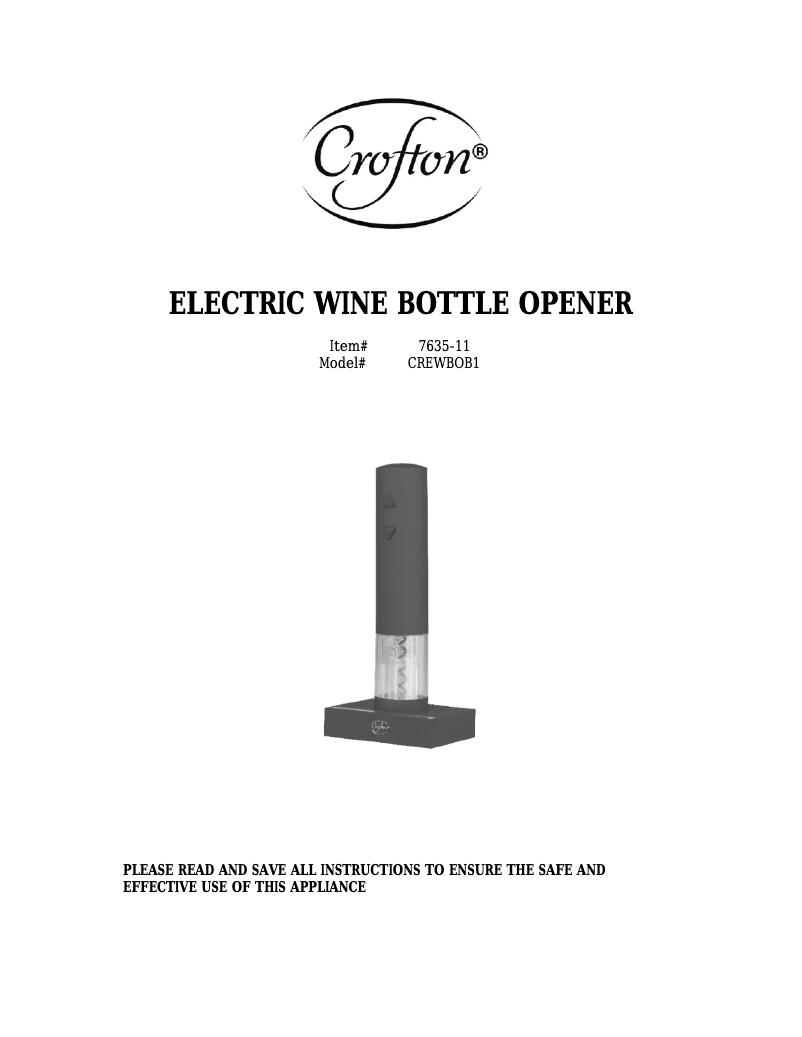 Imagen de la primera página del manual del dispositivo CREWBOB1