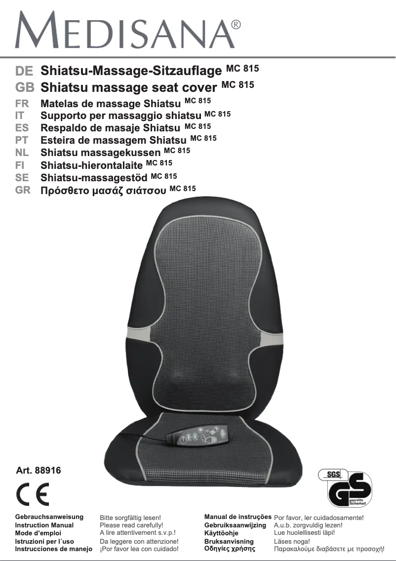 Página nº 1 - Manual de usuario Medisana MC 815