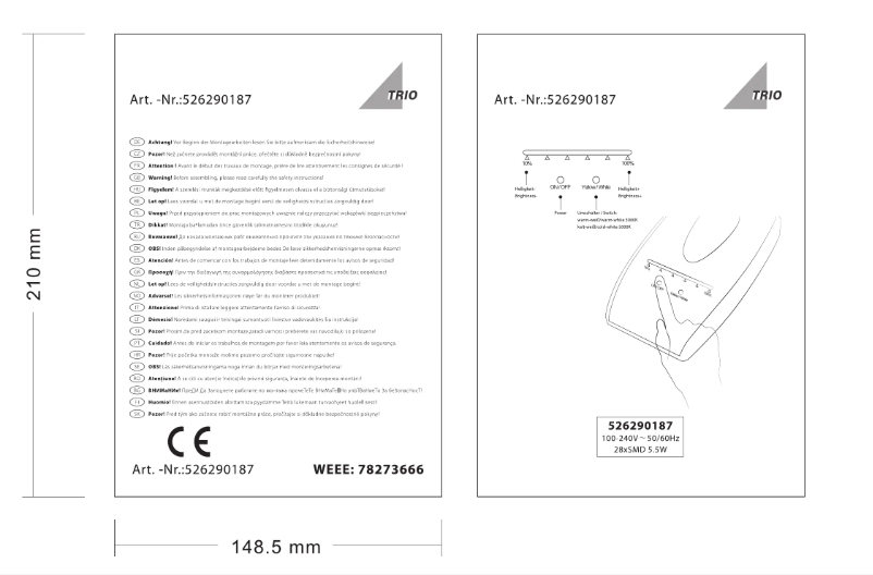 Página 1 del manual Manual de usuario Trio Lighting Loris