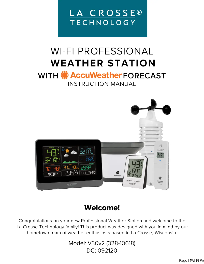 Imagen de la primera página del manual del dispositivo 328-10618V2