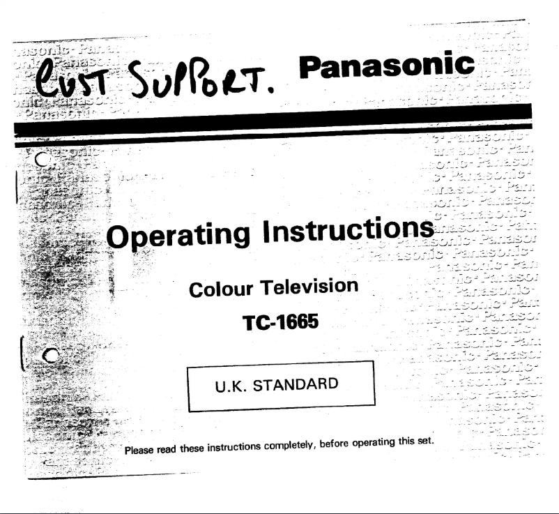 Página nº 1 - Manual de usuario Panasonic TC-1665