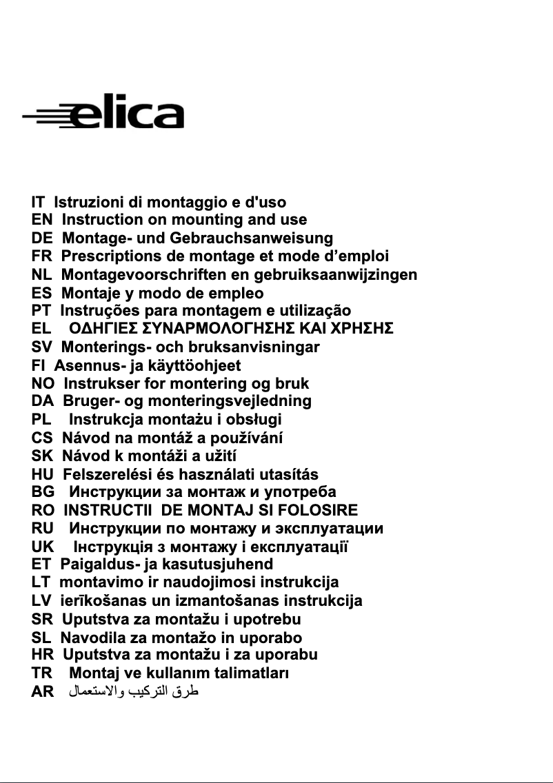 Página nº 1 - Manual de usuario Elica K02XXXI-010-010