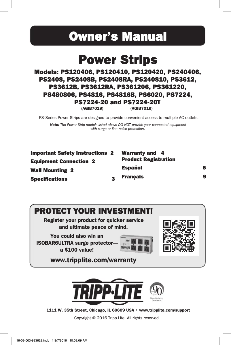 Imagen de la primera página del manual del dispositivo PS4816B