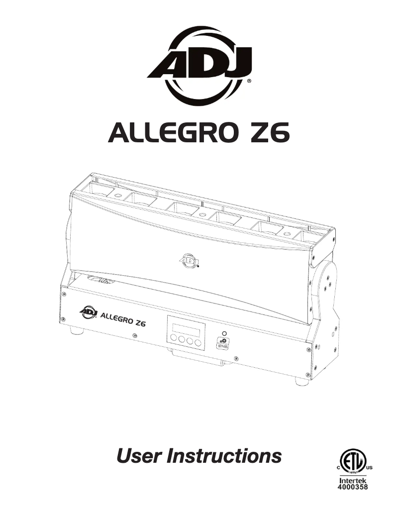 Imagen de la primera página del manual del dispositivo Allegro Z6