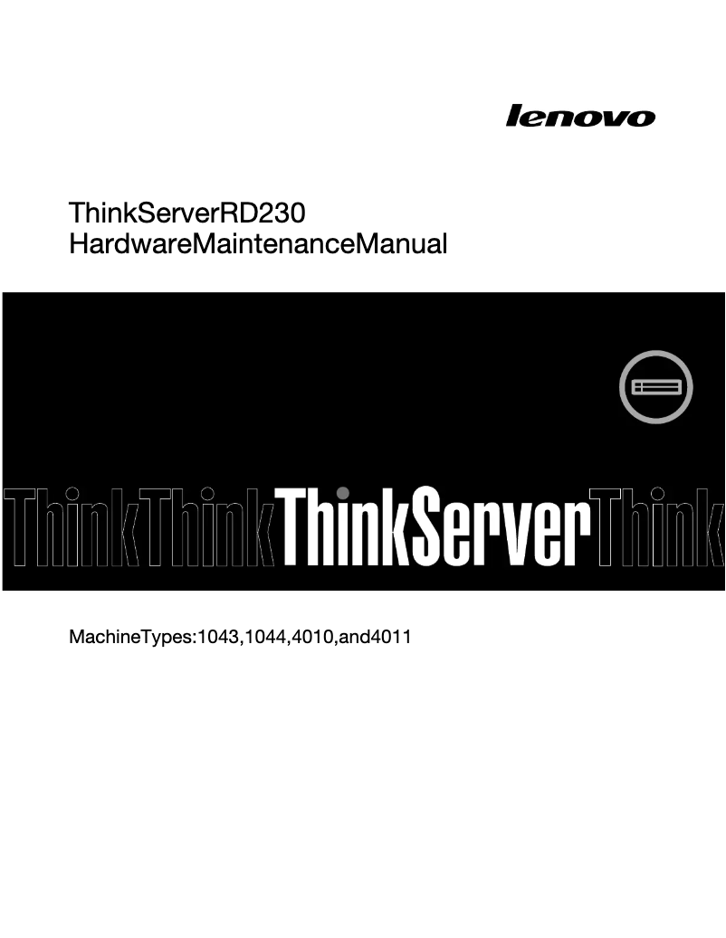 Imagen de la primera página del manual del dispositivo ThinkServer RD230