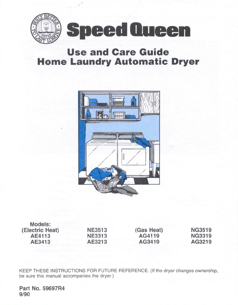 Página 1 del manual Manual de usuario Speed Queen AG3419