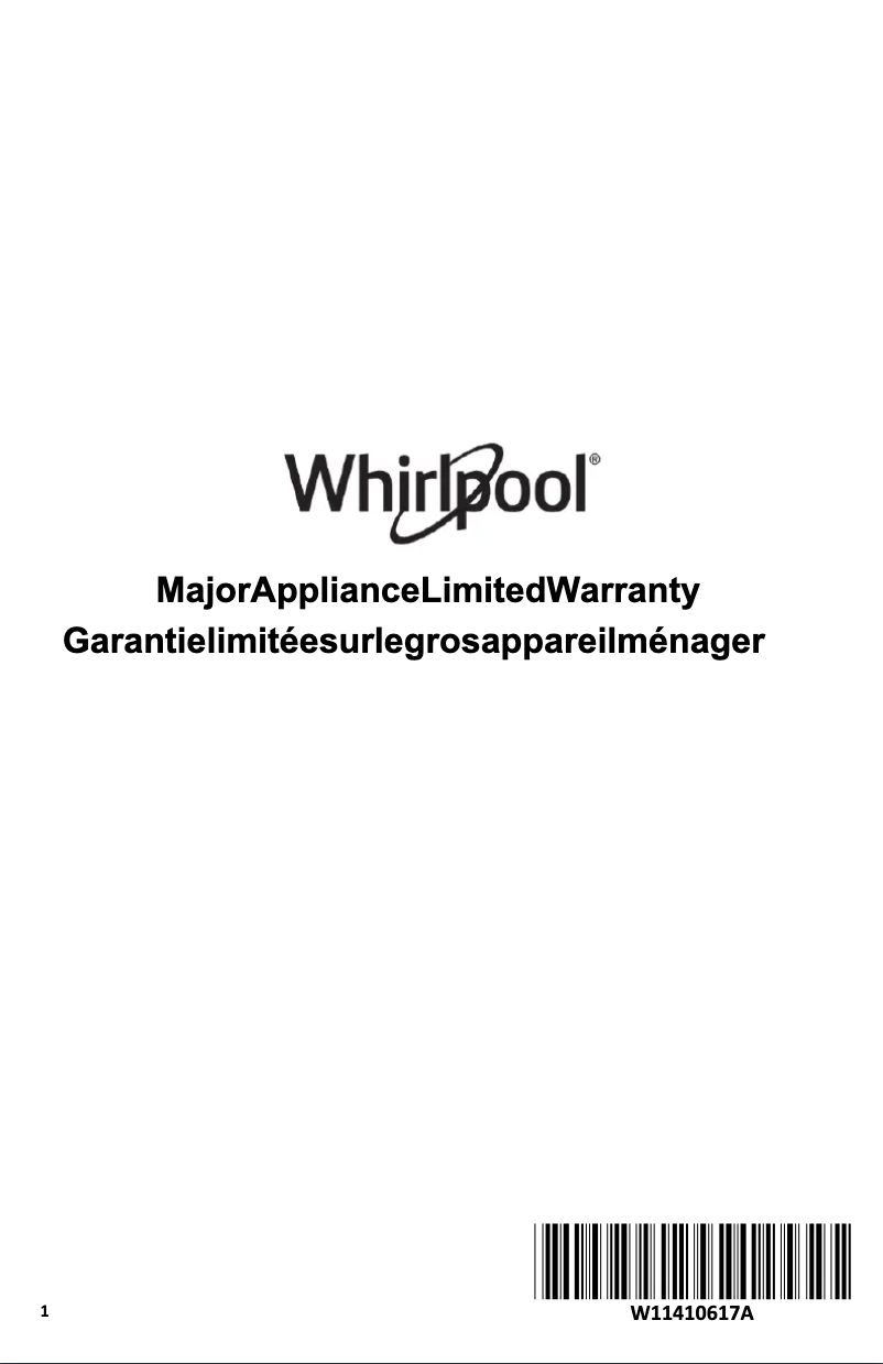 Página 1 del manual Información de garantía Whirlpool WMMF5930PB