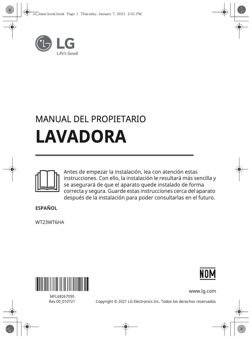 Página nº 1 - Manual de usuario LG WT23WT6HA
