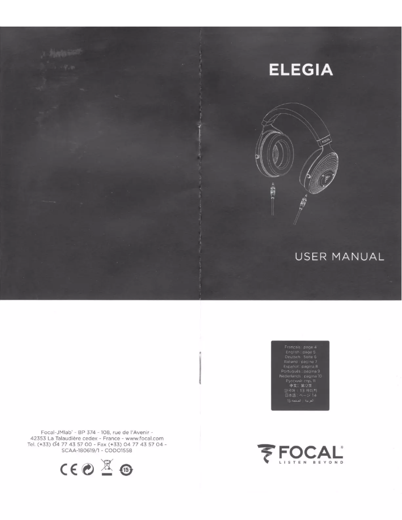 Página nº 1 - Manual de usuario Focal Elegia