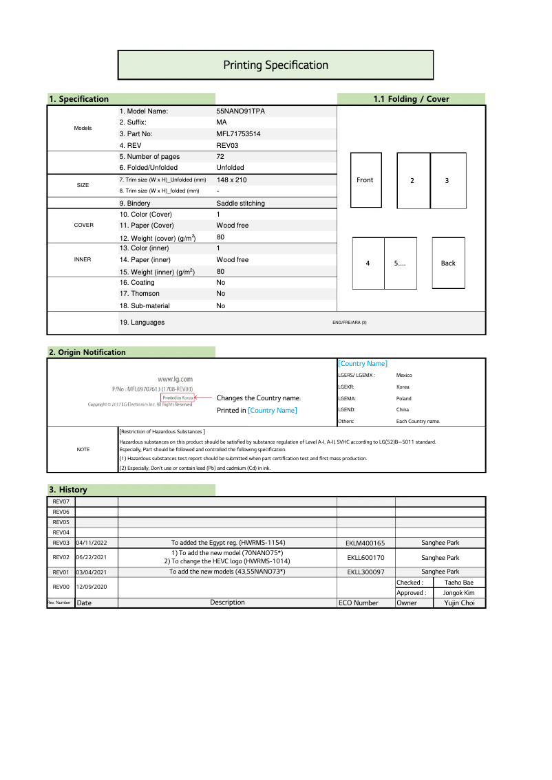 Imagen de la primera página del manual del dispositivo 70NANO75VPA
