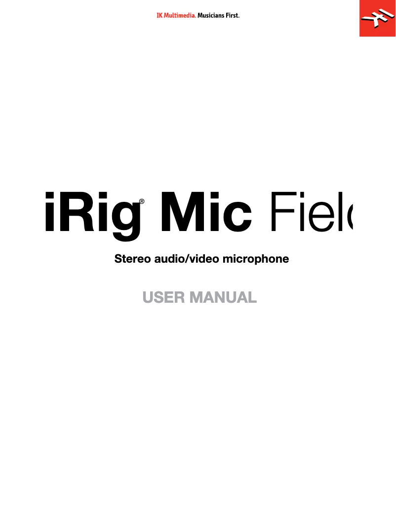 Imagen de la primera página del manual del dispositivo iRig Mic Field