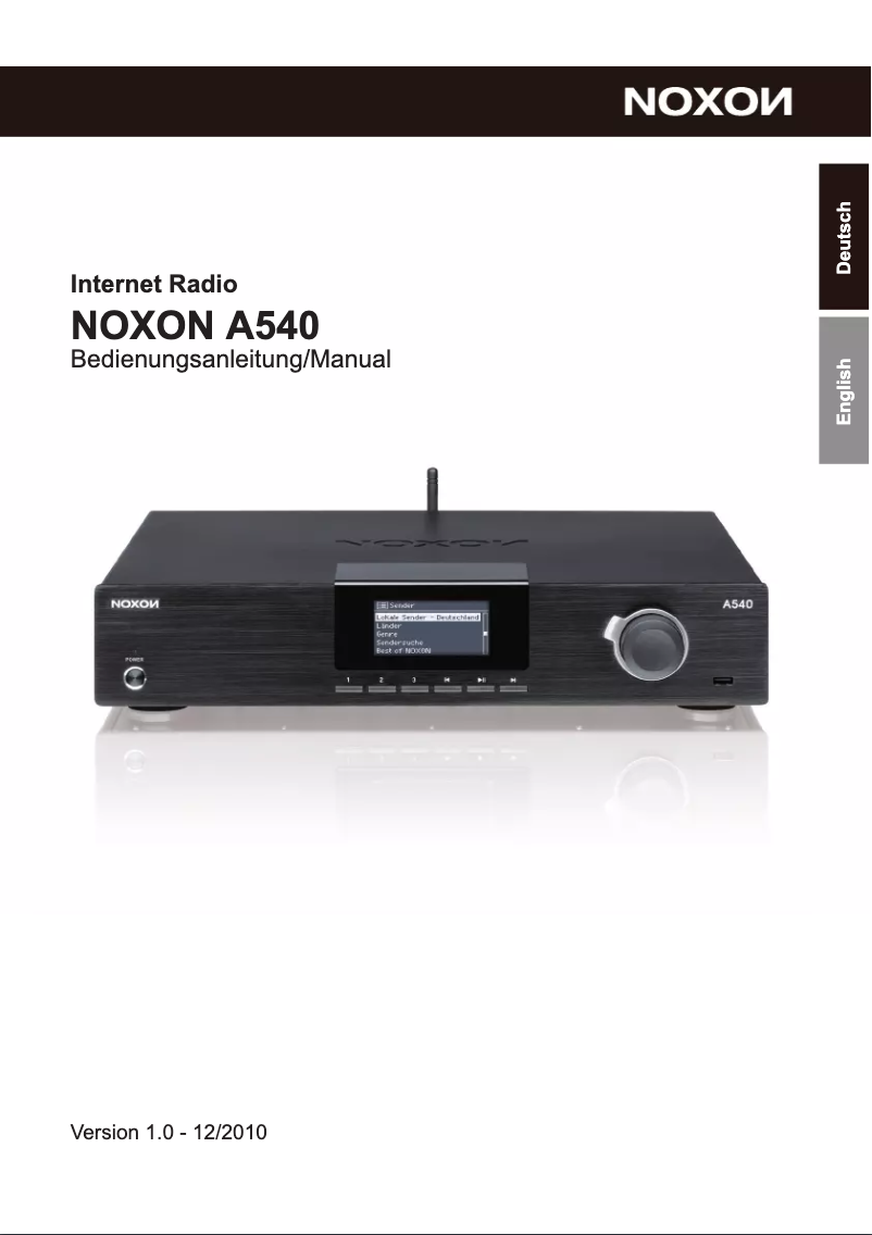 Imagen de la primera página del manual del dispositivo NOXON A540+