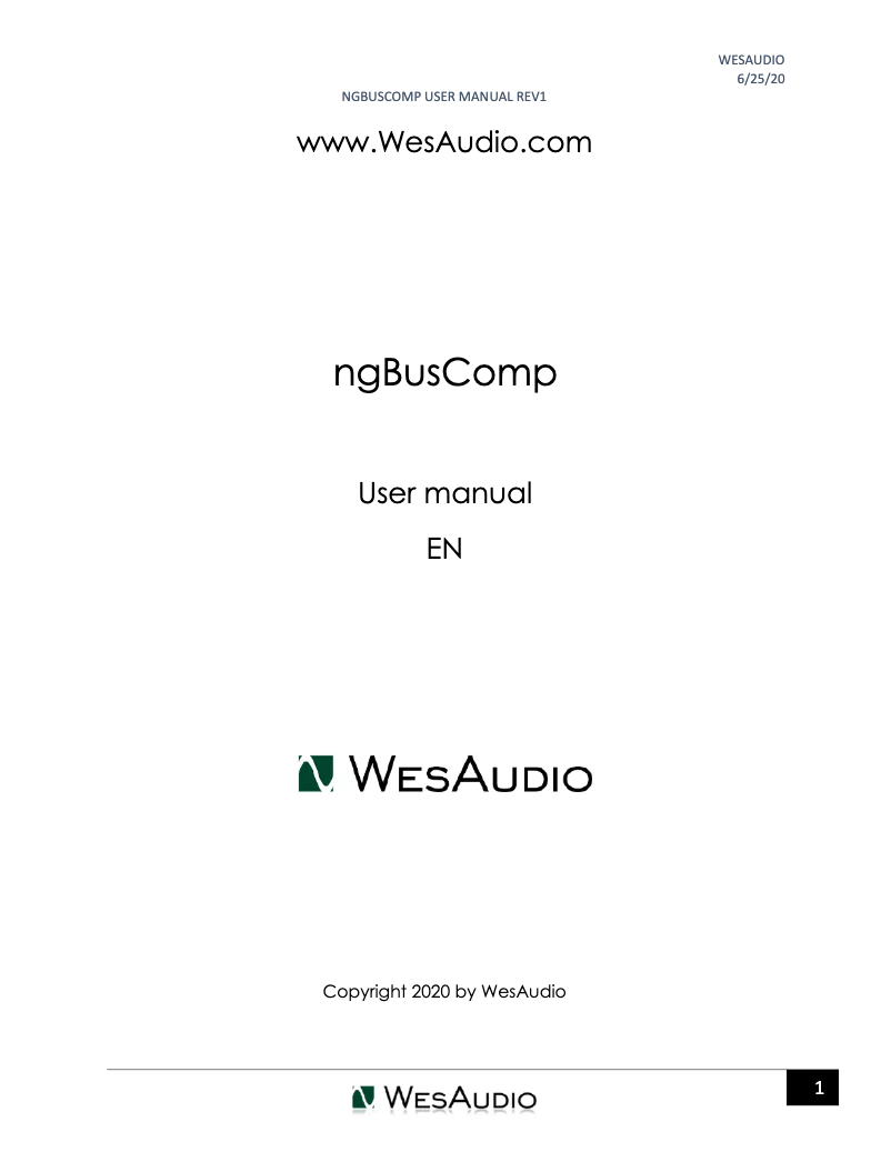 Página 1 del manual Manual de usuario WesAudio ngBusComp