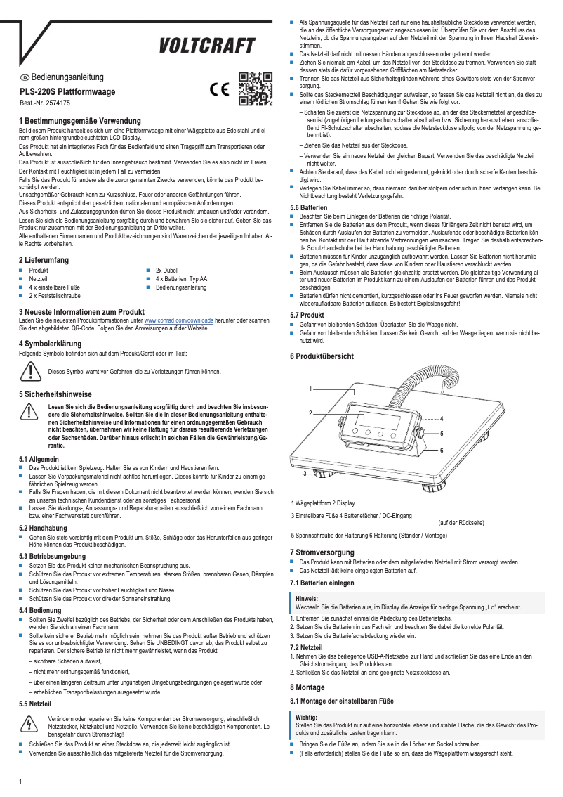 Página 1 del manual Manual de usuario Voltcraft PLS-220S