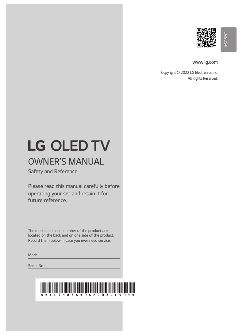 Página nº 1 - Manual de usuario LG OLED55B2RLA