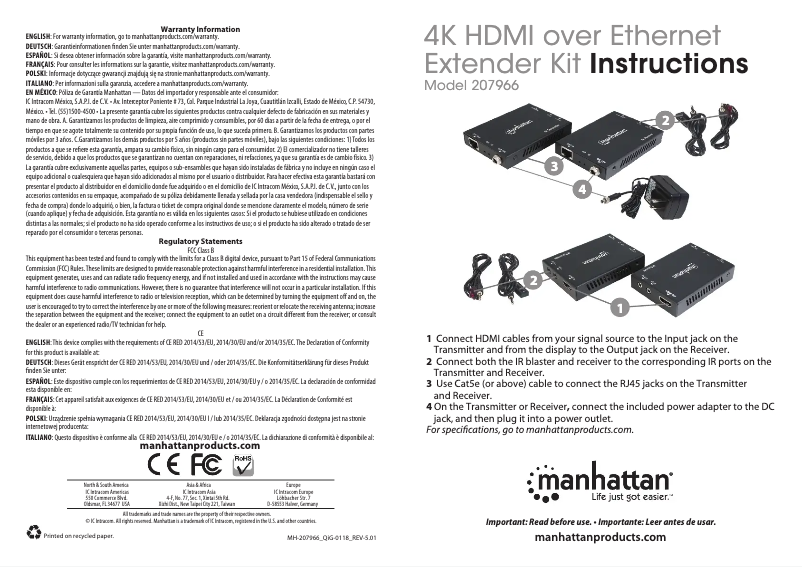 Página nº 1 - Manual de usuario Manhattan 207966