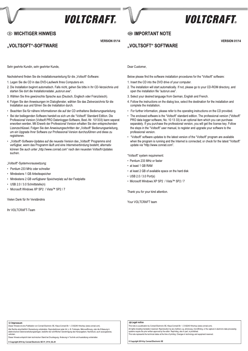 Página nº 1 - Manual de usuario Voltcraft PL-125-T2