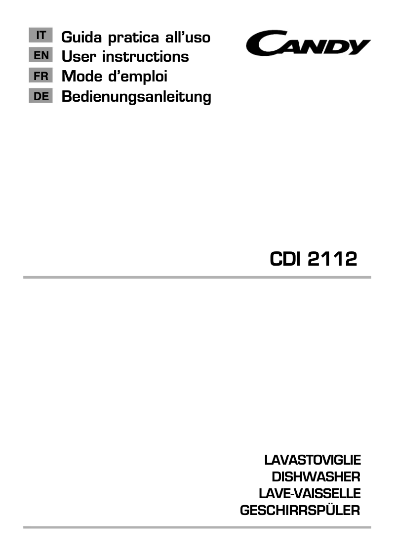 Página 1 del manual Manual de usuario Candy CDI 2112