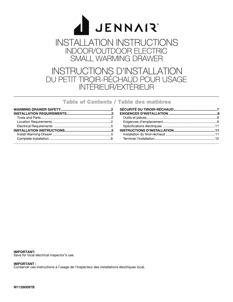 Imagen de la primera página del manual del dispositivo JWD3027EX