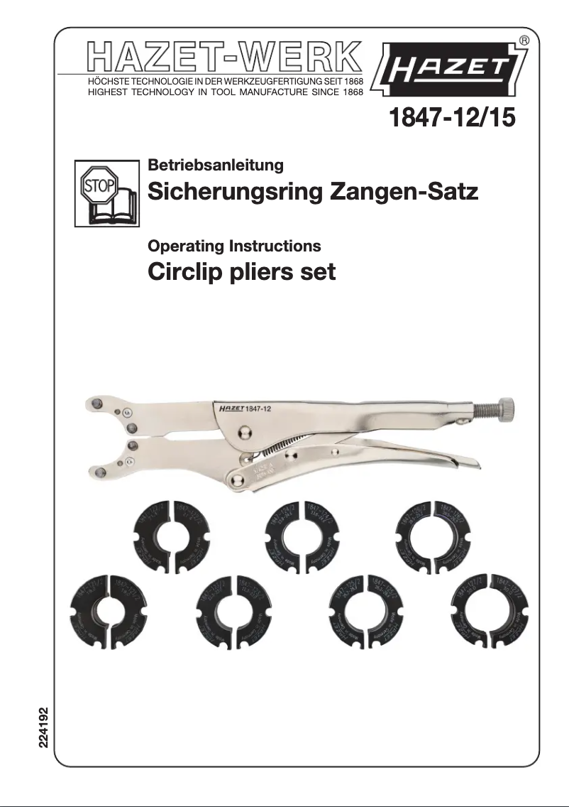 Página nº 1 - Manual de usuario Hazet 1847-12/15
