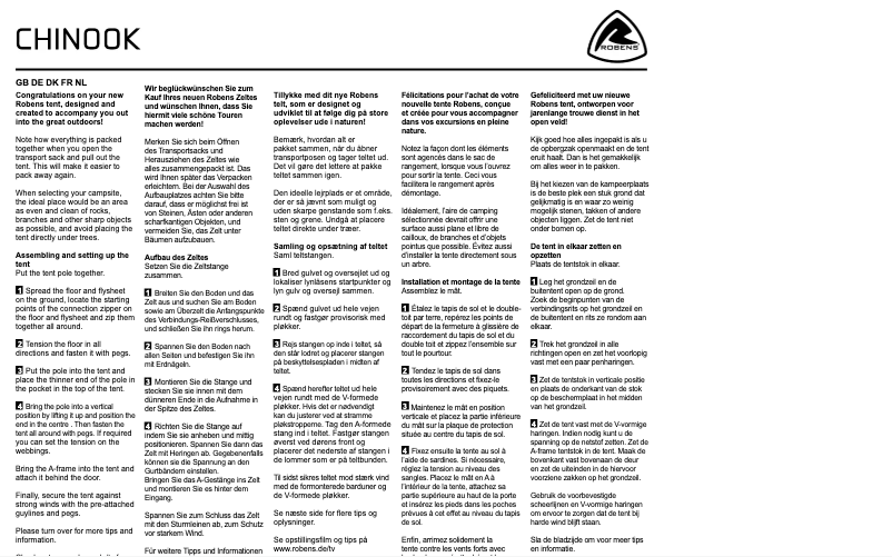Imagen de la primera página del manual del dispositivo Chinook