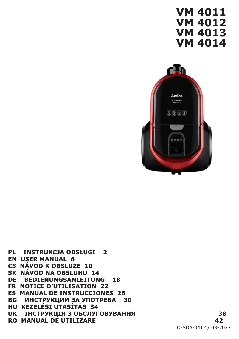 Página nº 1 - Manual de usuario Amica Akman VM 4012