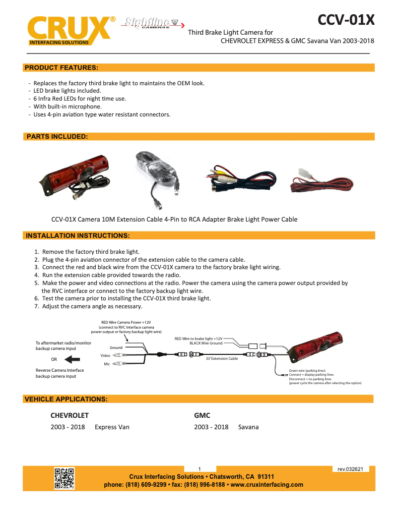 Imagen de la primera página del manual del dispositivo CCV-01X