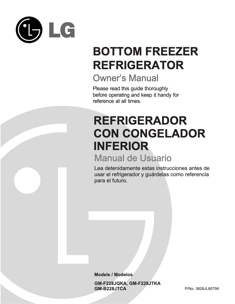 Imagen de la primera página del manual del dispositivo GM-F228JTKA