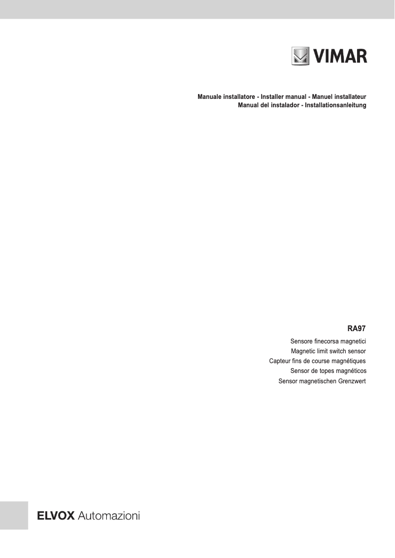 Imagen de la primera página del manual del dispositivo ELVOX RA97