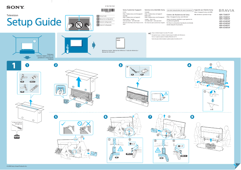 Página 1 del manual Guía de instalación Sony Bravia XBR-75X850F