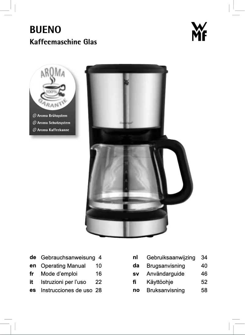 Página 1 del manual Manual de usuario WMF Bueno