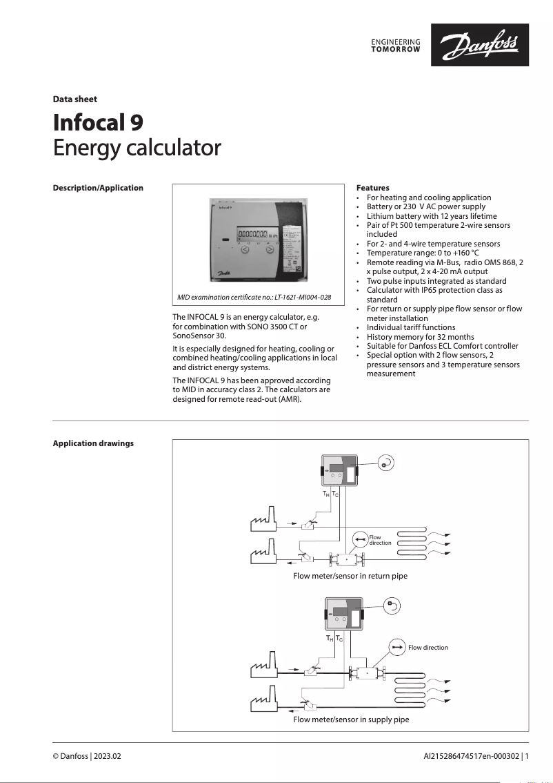 Imagen de la primera página del manual del dispositivo Infocal 9
