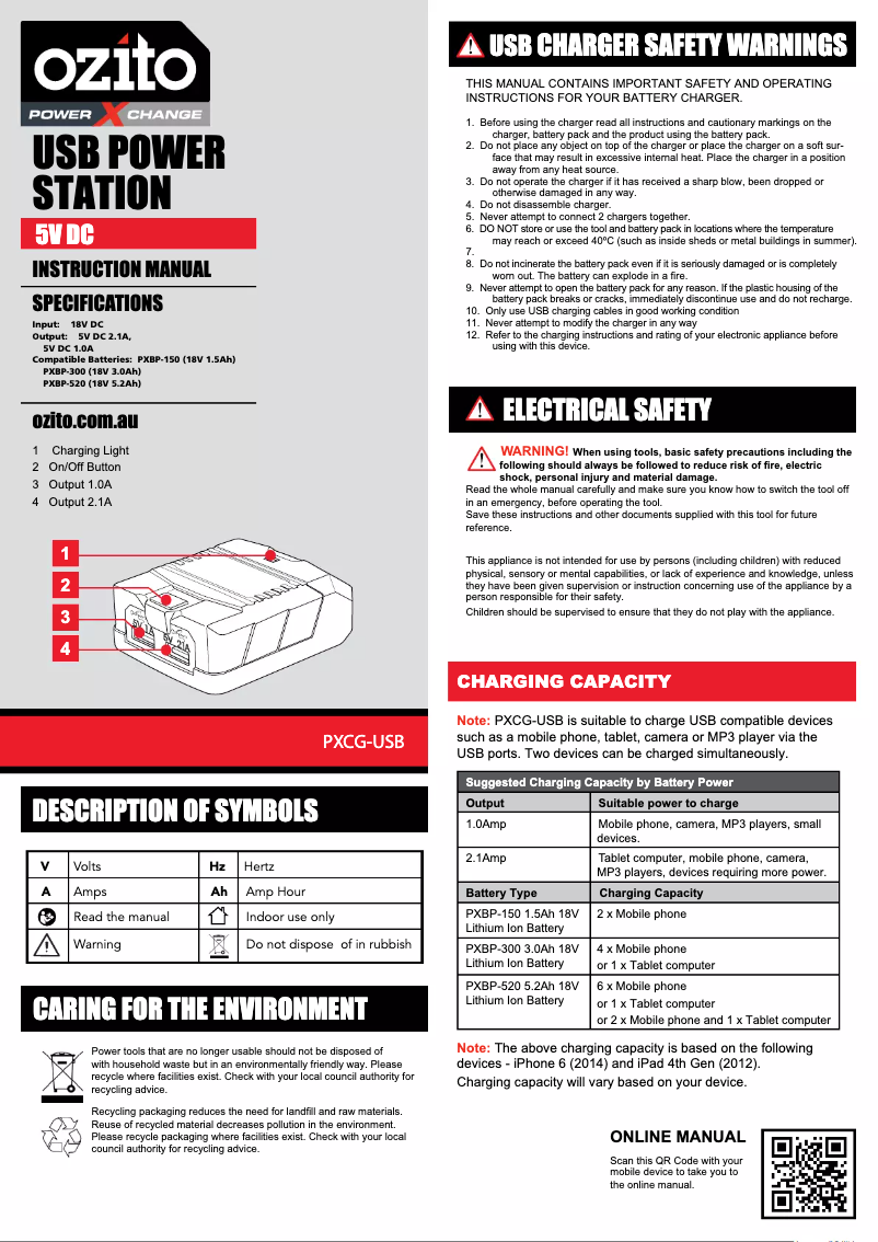 Imagen de la primera página del manual del dispositivo PXCG-USB