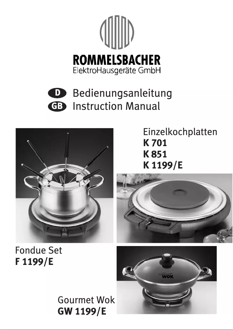 Página nº 1 - Manual de usuario Rommelsbacher K 701