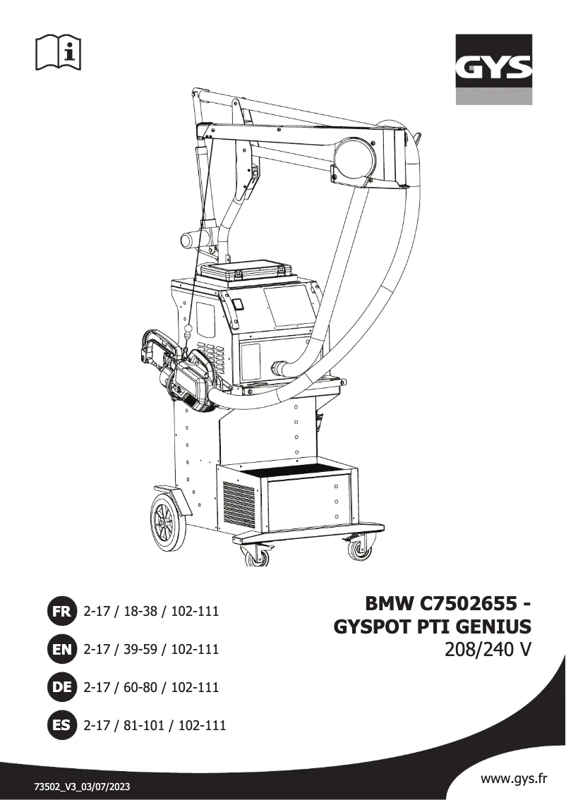 Página 1 del manual Manual de usuario GYS BMW C7502655
