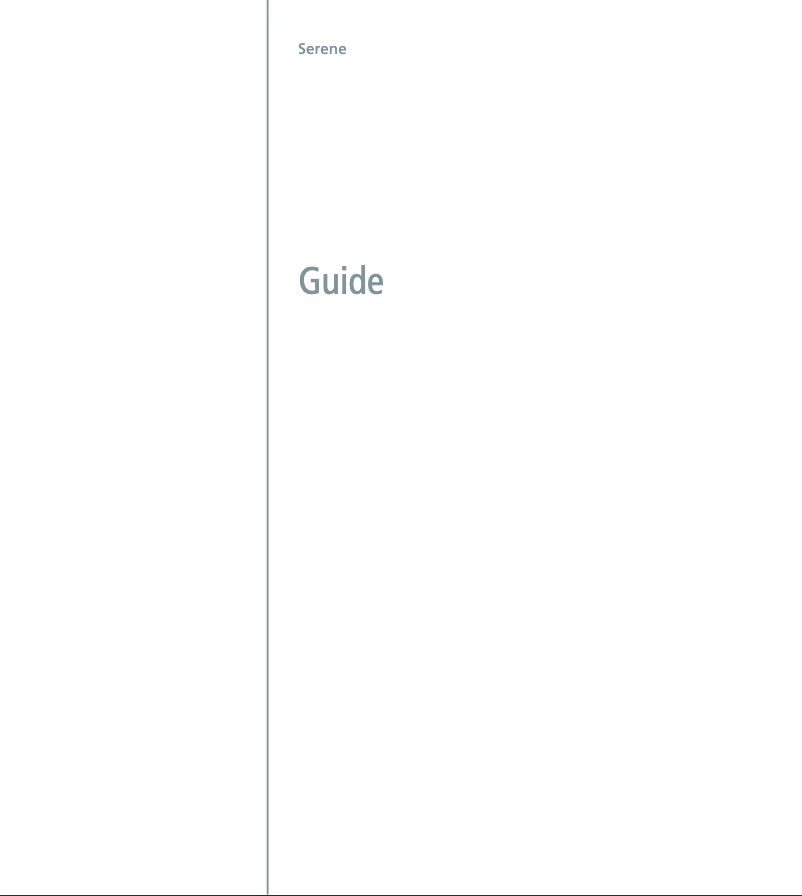 Imagen de la primera página del manual del dispositivo Serene