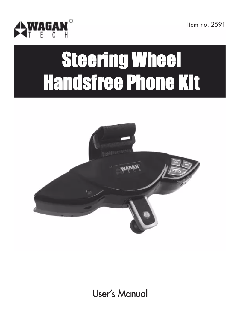 Página nº 1 - Manual de usuario WAGAN Steering Wheel Handsfree Phone Kit