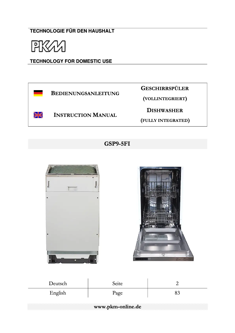 Página 1 del manual Manual de usuario PKM GSP9-5FI