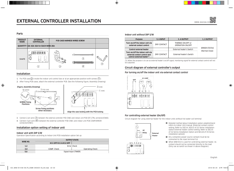 Imagen de la primera página del manual del dispositivo MIM-B14
