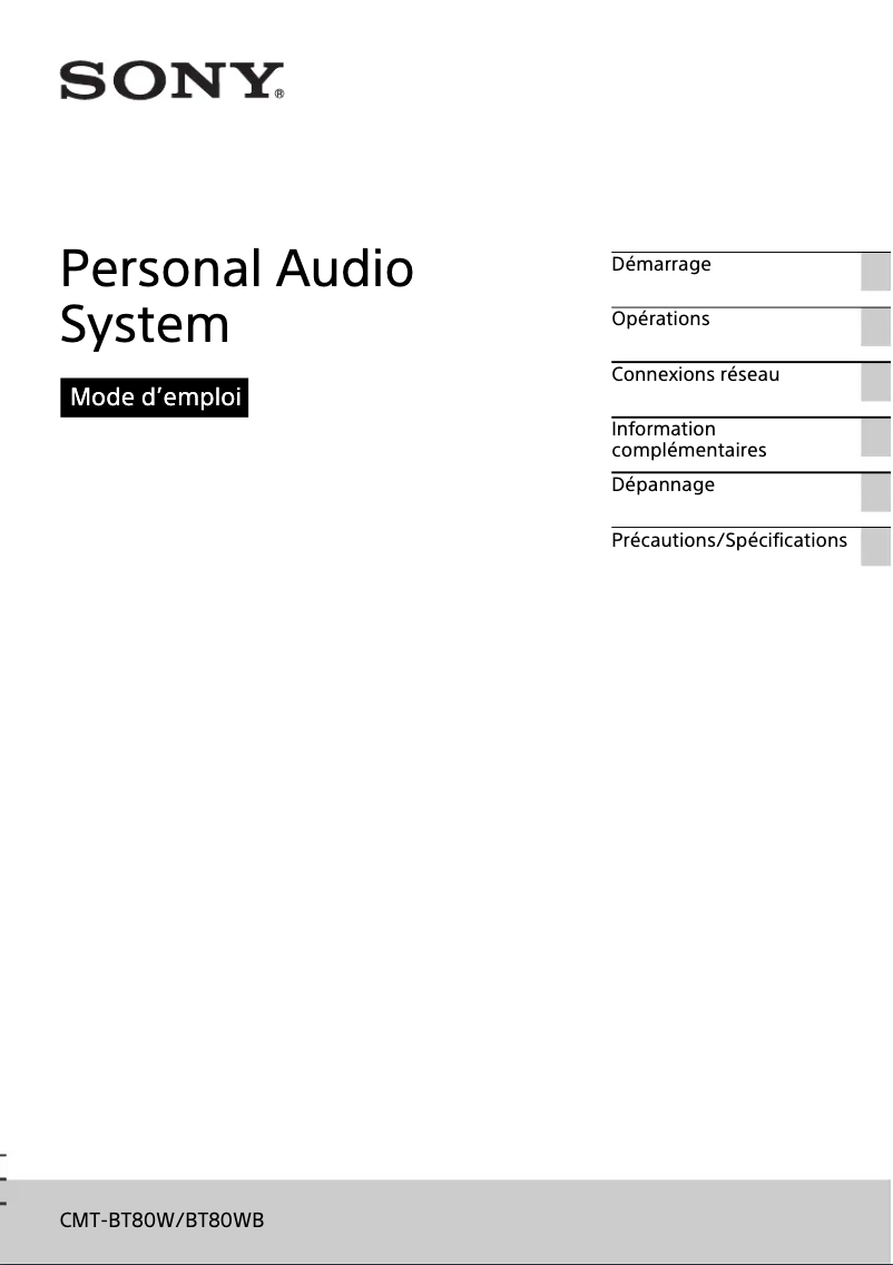 Imagen de la primera página del manual del dispositivo CMT-BT80WB