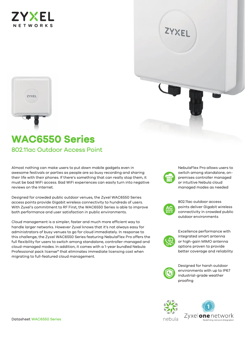 Imagen de la primera página del manual del dispositivo WAC6550