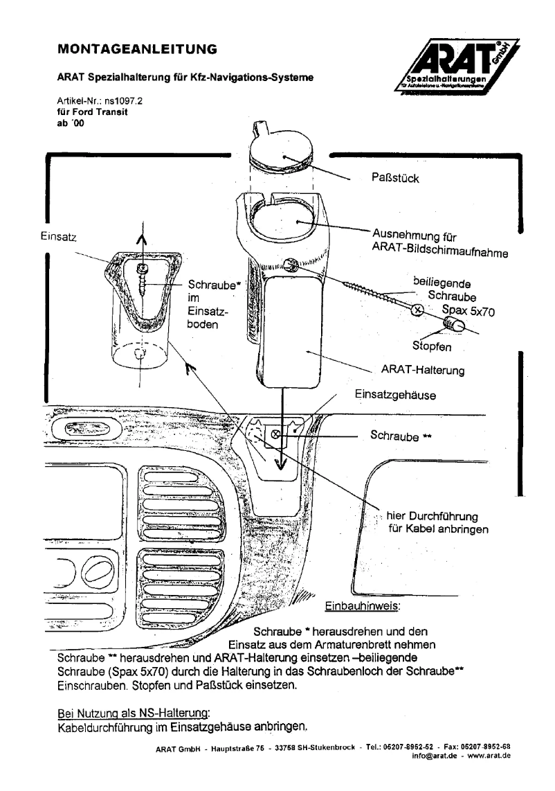 Página 1 del manual Manual de usuario Arat NS1097.2