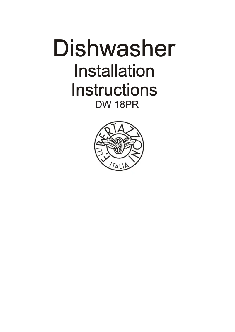 Página 1 del manual Guía de instalación Bertazzoni DW18PR