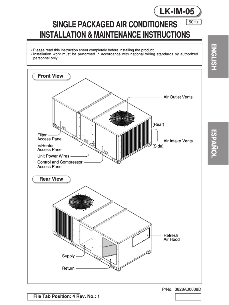 Página 1 del manual Guía de instalación LG LK-2080CH