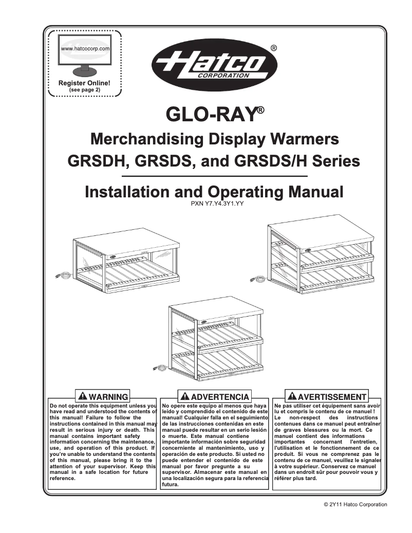 Imagen de la primera página del manual del dispositivo Glo-Ray GRSDS/H-41D